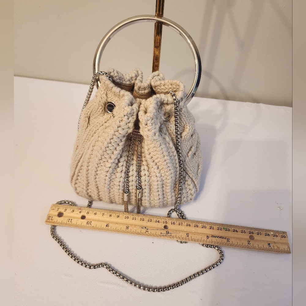 Jimmy Choo sweater knit Bon Bon bag Gray
